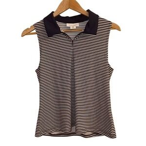 Sincerely Jules Golf Tennis Sleeveless‎ Polo Shirt Striped Athletic M